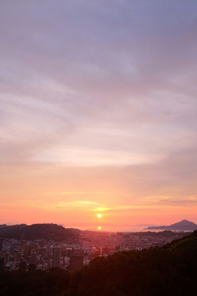 silhouette of mountains during sunset