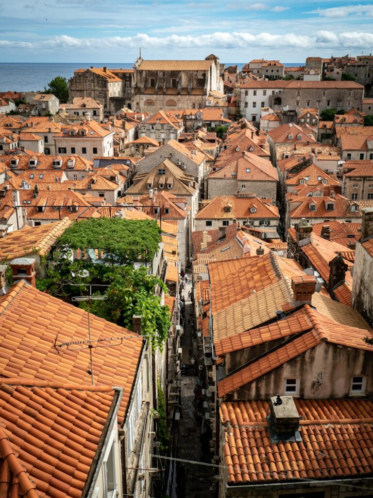 Top 10 Luxury Hotels & Resorts in Dubrovnik β Travel Guide to Dubrovnik 18 an aerial view of a city with red tiled roofs