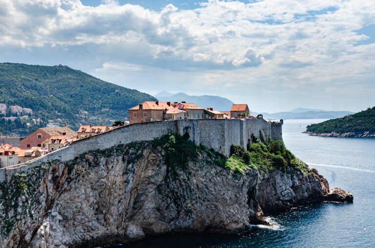 a castle on a cliff overlooking a body of water