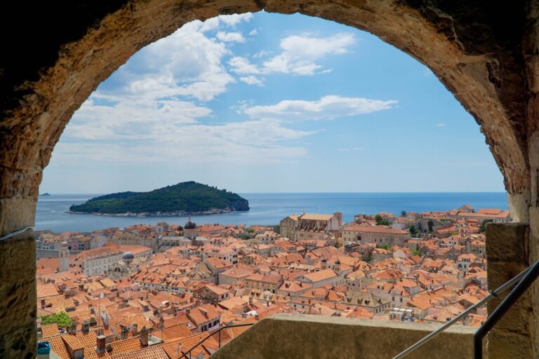 View of Dubrovnik from the higher end of the old castle walls