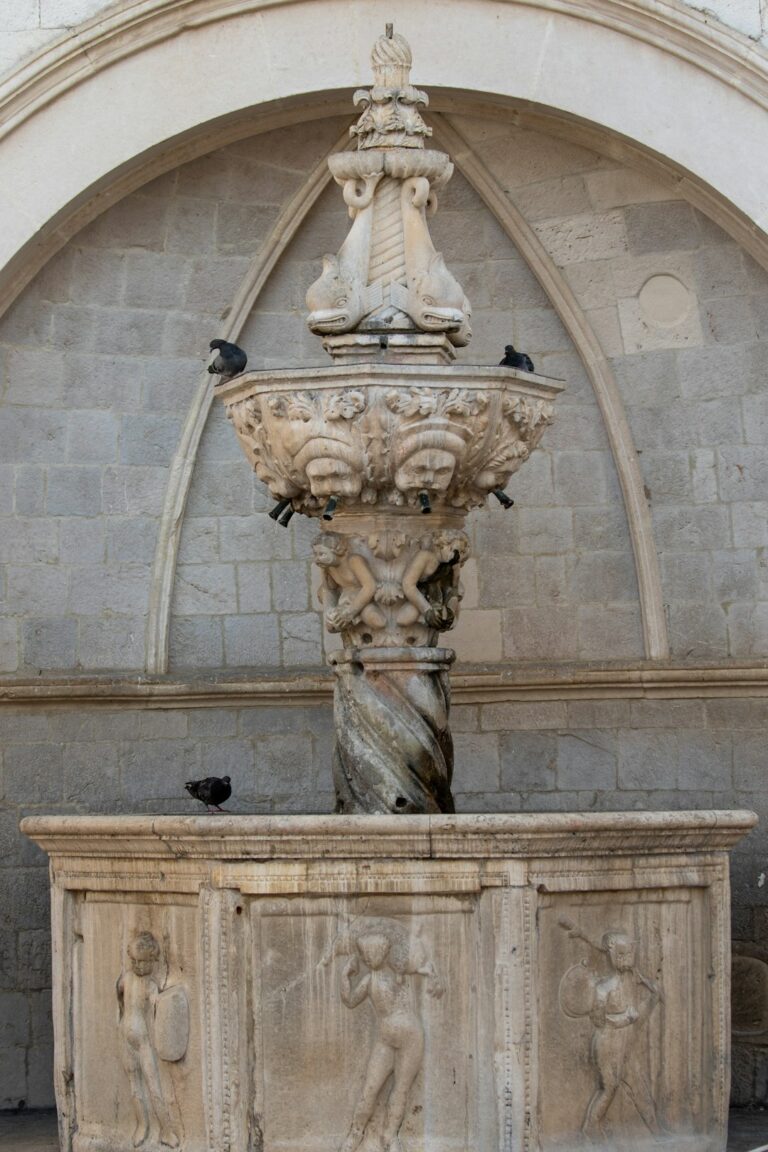The Origins of Dubrovnik’s Most Beloved Foods – Travel Guide to Dubrovnik 106 Fountain in the remarkable Sponza Palace in Dubrovnik's Old Town